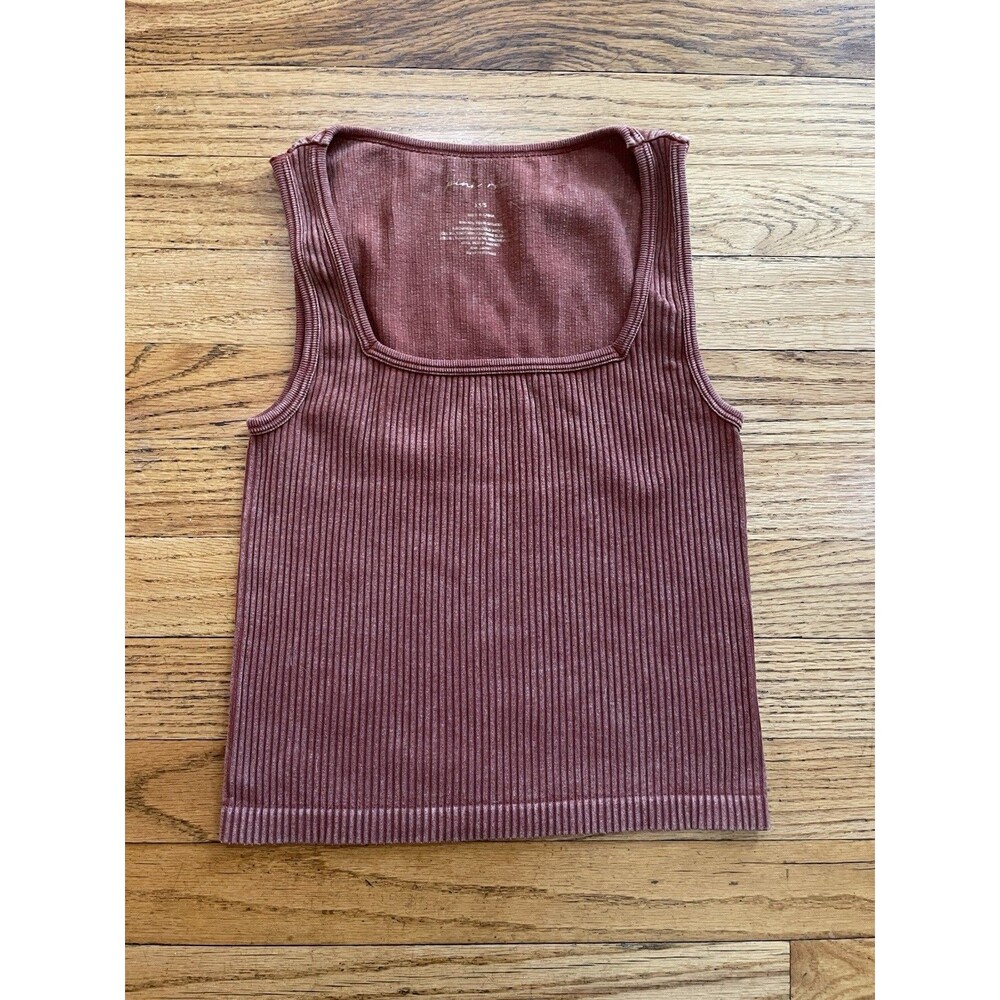Pink Rose Women’s XS Ribbed Knit Tank Top Pink Sleeveless Casual Shirt